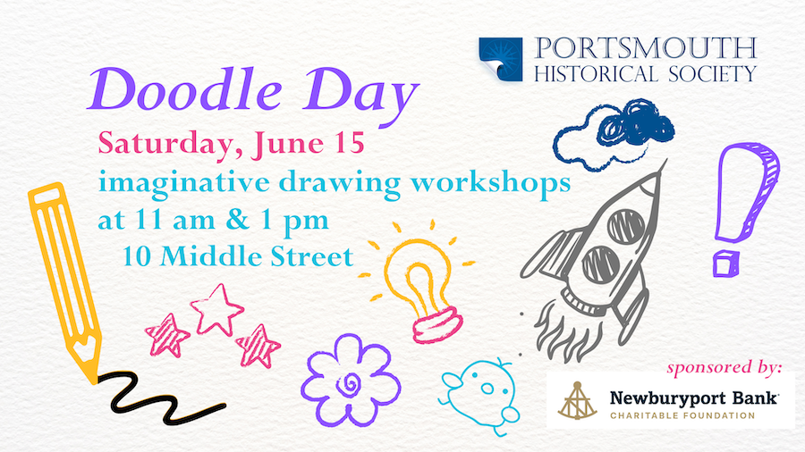 Join us for Doodle Day on June 15. Imaginative drawing workshops at 11 am and 1 pm. This is a free program.