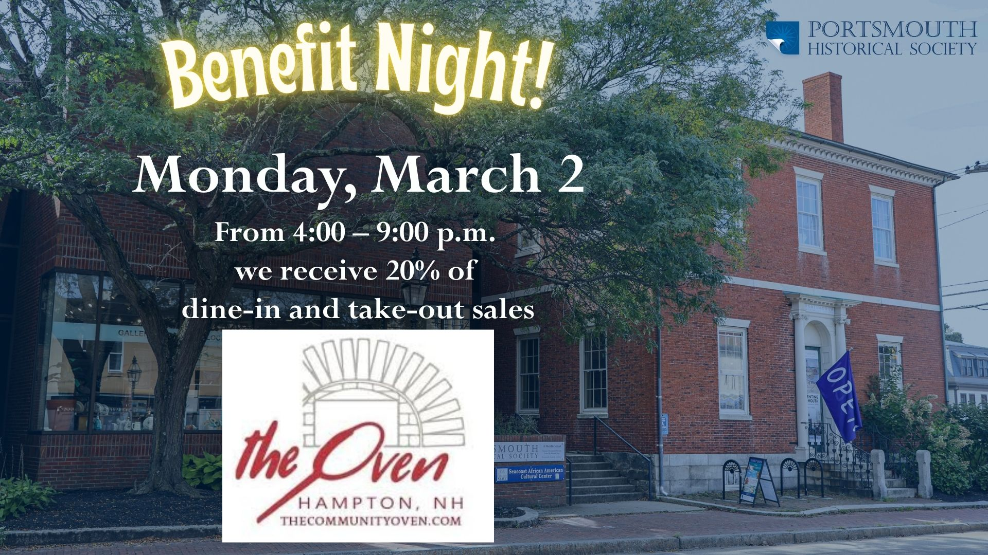 Benefit Night 3/2 at Community Oven